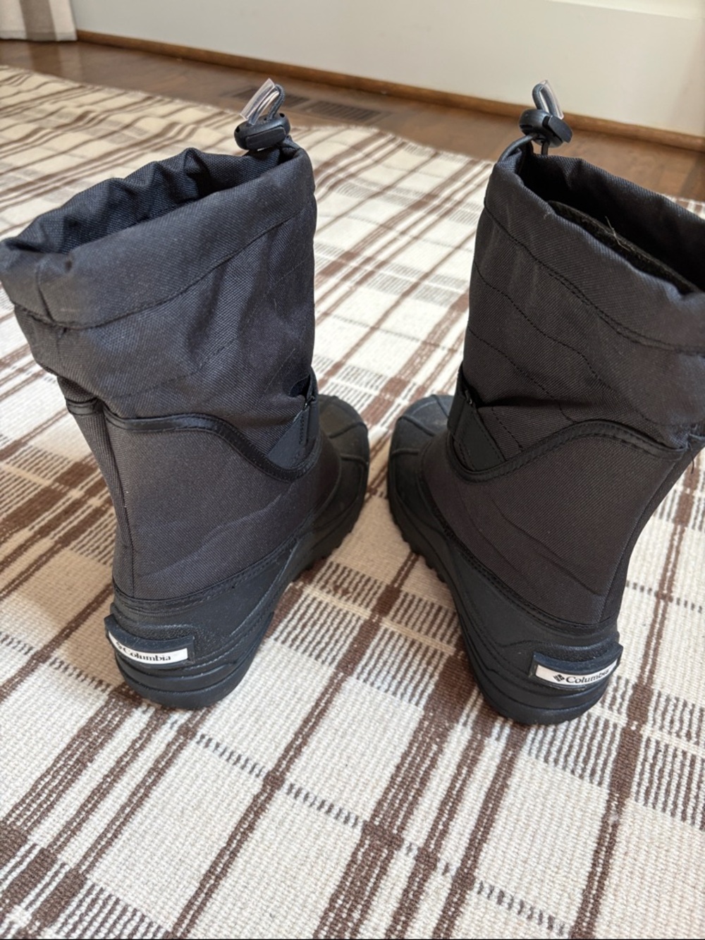 Columbia Kids Black Winter Snow Boots with Toggle Pull